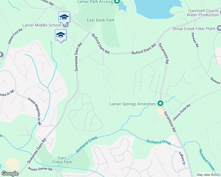 map of restaurants, bars, coffee shops, grocery stores, and more near 6318 Sunshine Cove Lane Northeast in Buford