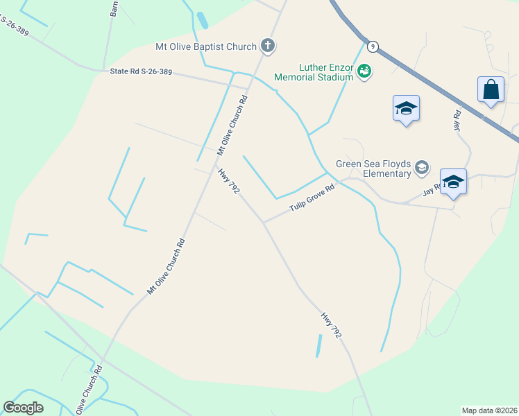 map of restaurants, bars, coffee shops, grocery stores, and more near 1750 Highway 792 in Nichols