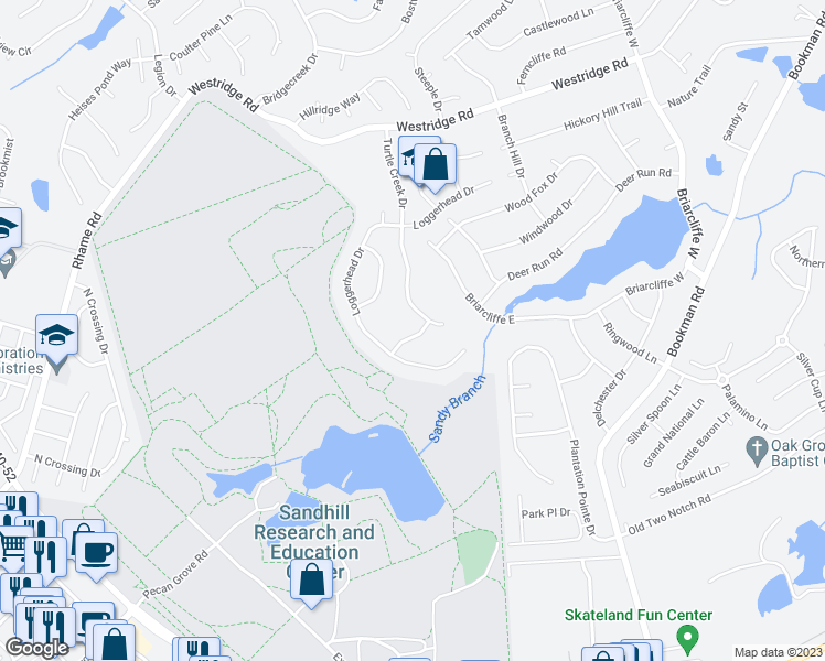 map of restaurants, bars, coffee shops, grocery stores, and more near 9 Turtle Creek Way in Columbia