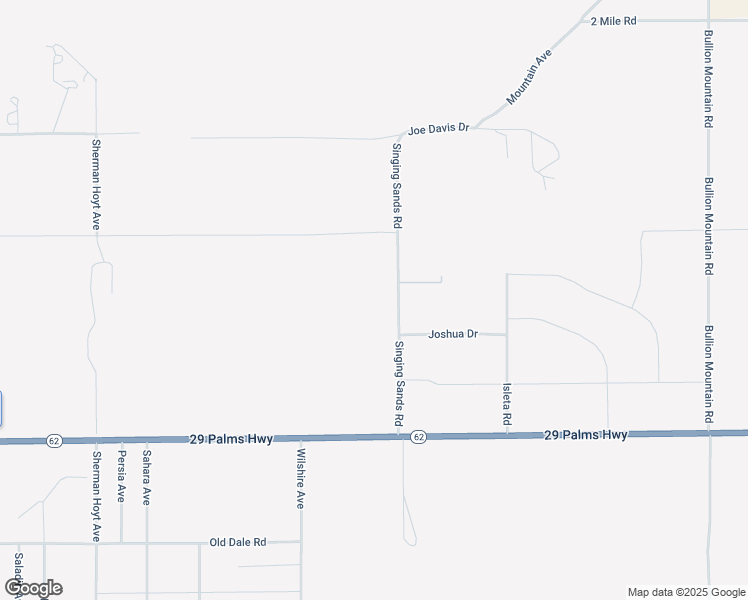 map of restaurants, bars, coffee shops, grocery stores, and more near Singing Sands Road in Twentynine Palms