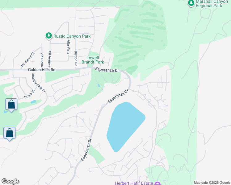 map of restaurants, bars, coffee shops, grocery stores, and more near 6865 Starline Street in La Verne