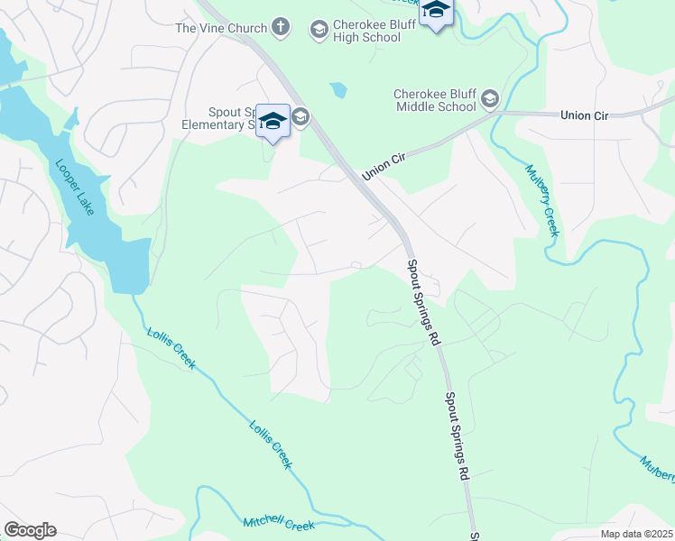 map of restaurants, bars, coffee shops, grocery stores, and more near 6901 Lancelot Court in Flowery Branch