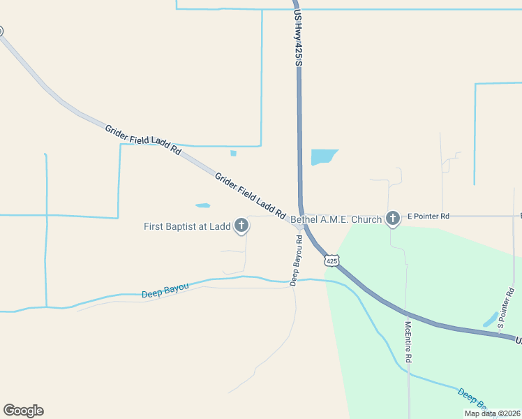 map of restaurants, bars, coffee shops, grocery stores, and more near 2523 Grider Field Ladd Road in Pine Bluff