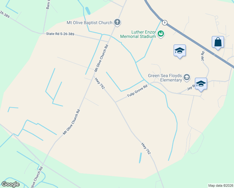 map of restaurants, bars, coffee shops, grocery stores, and more near 1750 Highway 792 in Nichols