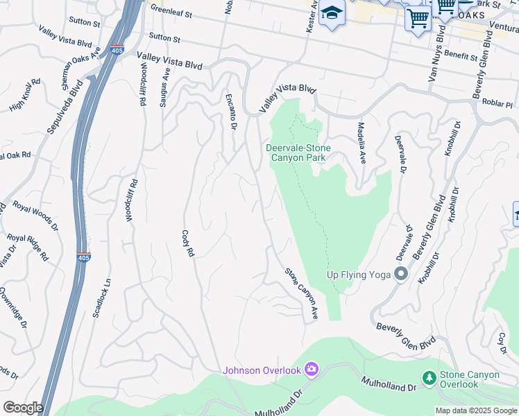 map of restaurants, bars, coffee shops, grocery stores, and more near 3853 Stone Canyon Avenue in Los Angeles