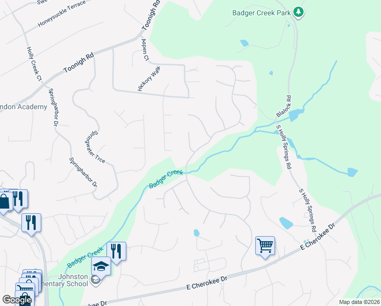 map of restaurants, bars, coffee shops, grocery stores, and more near 185 Highlands Drive in Woodstock