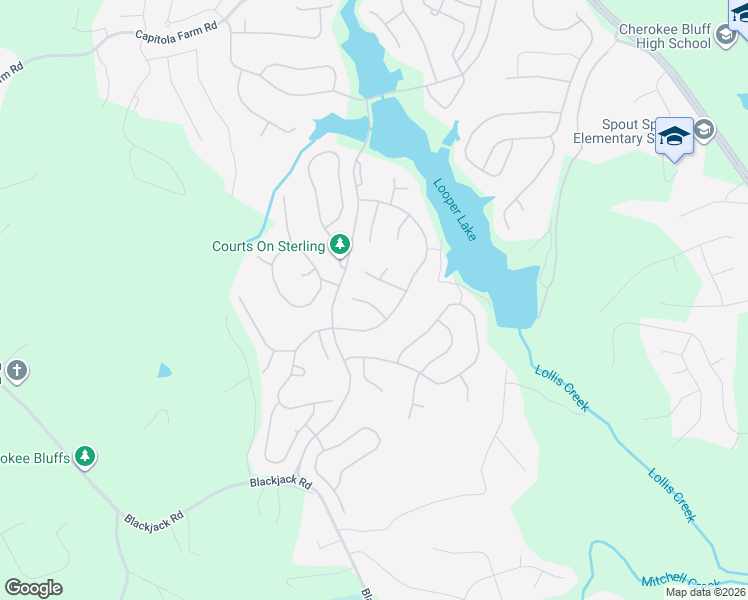 map of restaurants, bars, coffee shops, grocery stores, and more near 7430 Fireside Lane in Flowery Branch