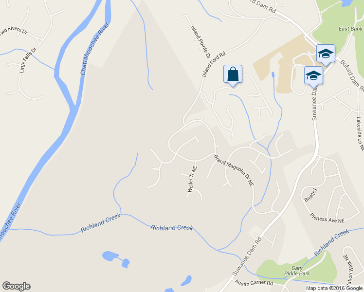 map of restaurants, bars, coffee shops, grocery stores, and more near 842 Van Briggle Path Northeast in Sugar Hill