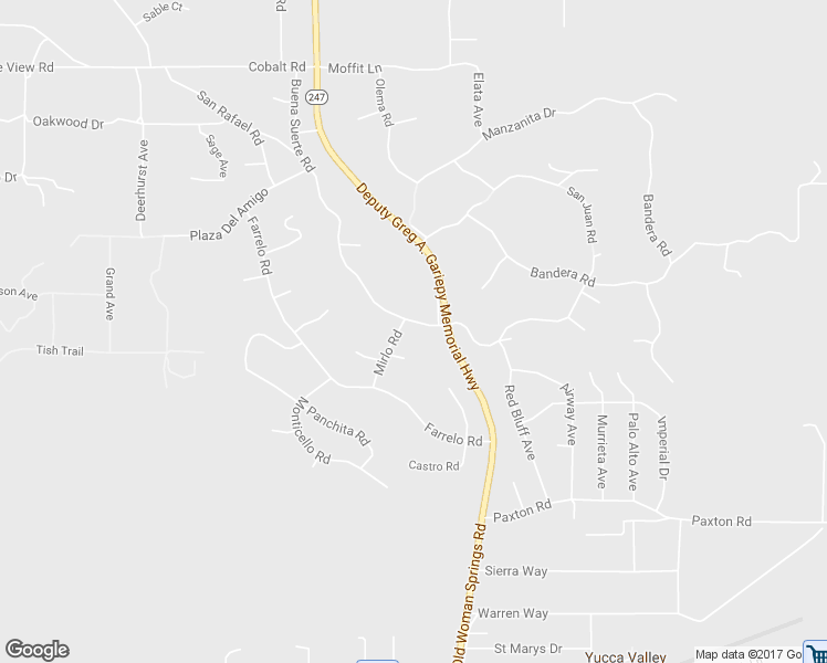 map of restaurants, bars, coffee shops, grocery stores, and more near 57196 Buena Suerte Court in Yucca Valley