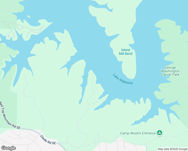 map of restaurants, bars, coffee shops, grocery stores, and more near 7560 Island Mill Road Southeast in Acworth