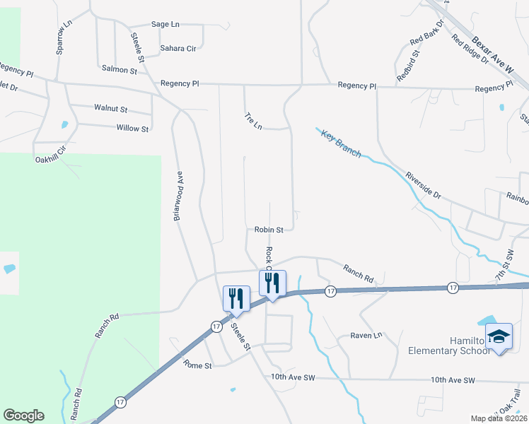 map of restaurants, bars, coffee shops, grocery stores, and more near 340 Rolling Rock Lane in Hamilton
