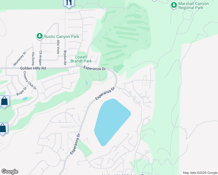 map of restaurants, bars, coffee shops, grocery stores, and more near 6865 Starline Street in La Verne