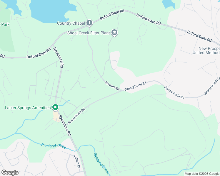 map of restaurants, bars, coffee shops, grocery stores, and more near 6064 Stewart Road in Buford