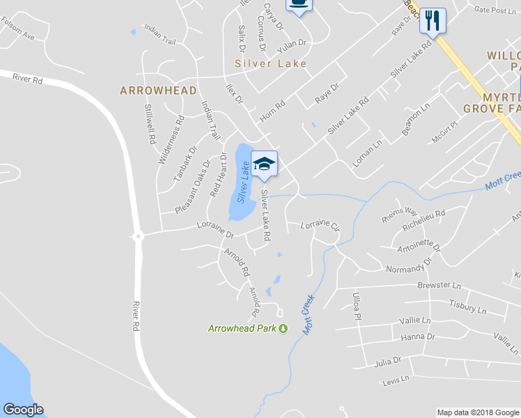 map of restaurants, bars, coffee shops, grocery stores, and more near 738 Silver Lake Road in Wilmington