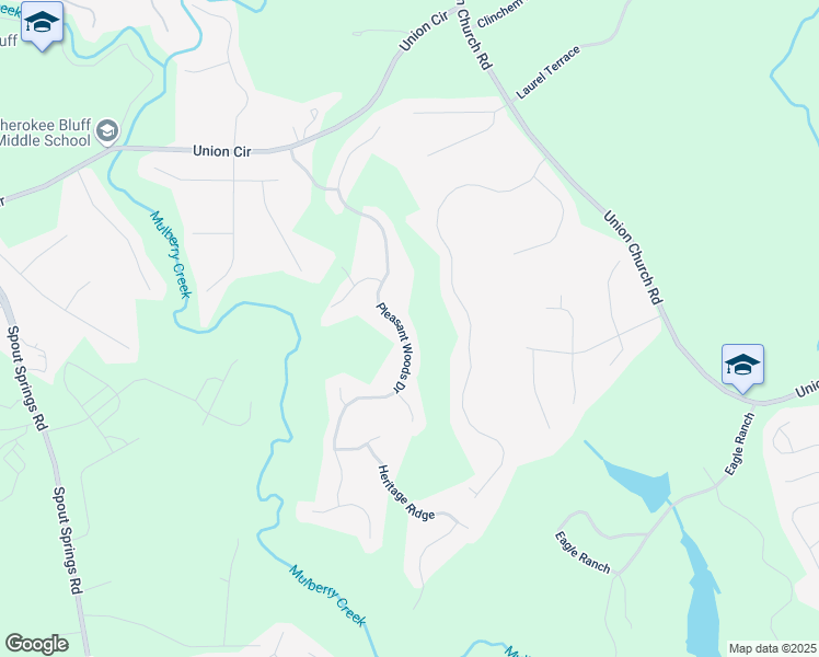map of restaurants, bars, coffee shops, grocery stores, and more near 5637 Pleasant Woods Drive in Flowery Branch