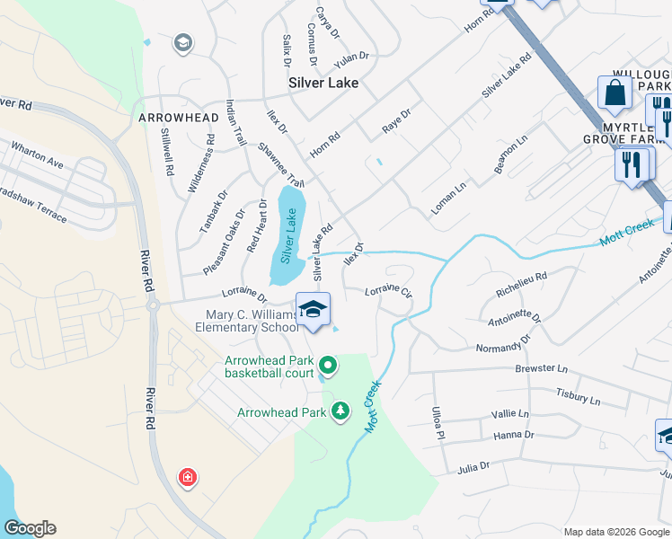 map of restaurants, bars, coffee shops, grocery stores, and more near 5114 Ilex Dr in Wilmington