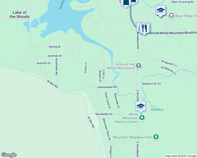 map of restaurants, bars, coffee shops, grocery stores, and more near 108 Rodeo Drive in Navajo County