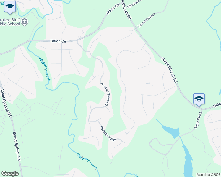 map of restaurants, bars, coffee shops, grocery stores, and more near 5637 Pleasant Woods Drive in Flowery Branch