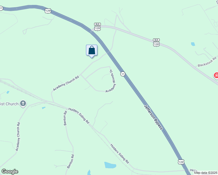 map of restaurants, bars, coffee shops, grocery stores, and more near 323 Academy Woods Dr in Jefferson