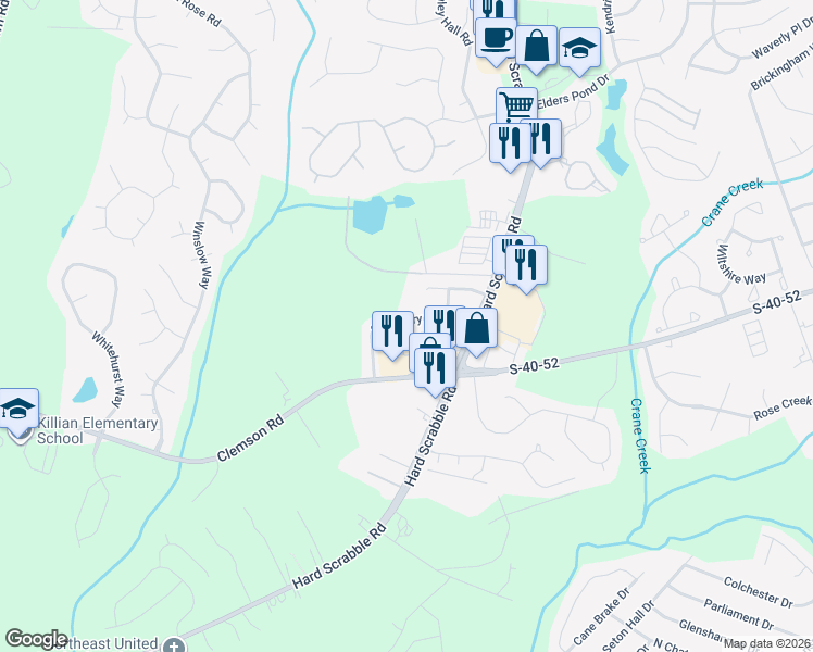 map of restaurants, bars, coffee shops, grocery stores, and more near 208 Salusbury Lane in Columbia