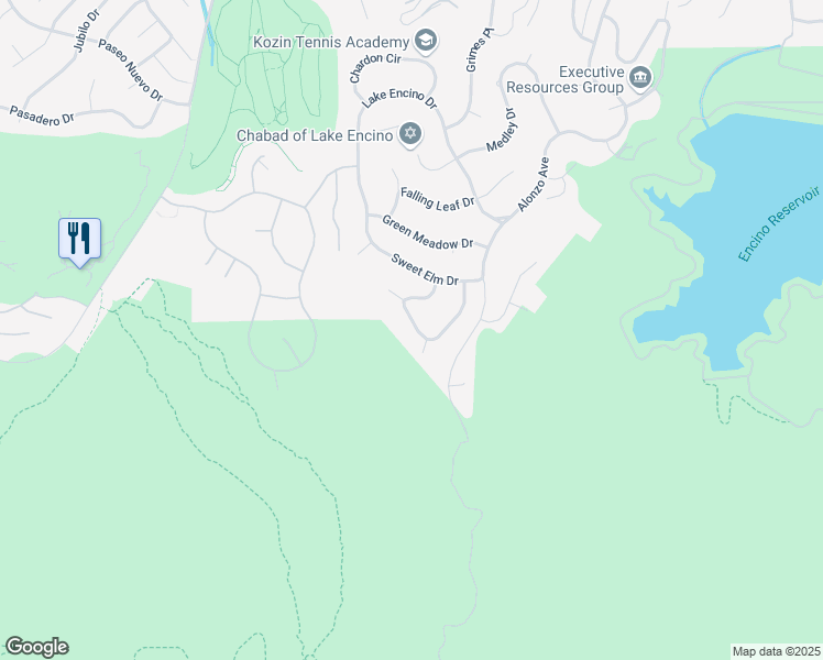 map of restaurants, bars, coffee shops, grocery stores, and more near 3856 Vista Linda Drive in Los Angeles