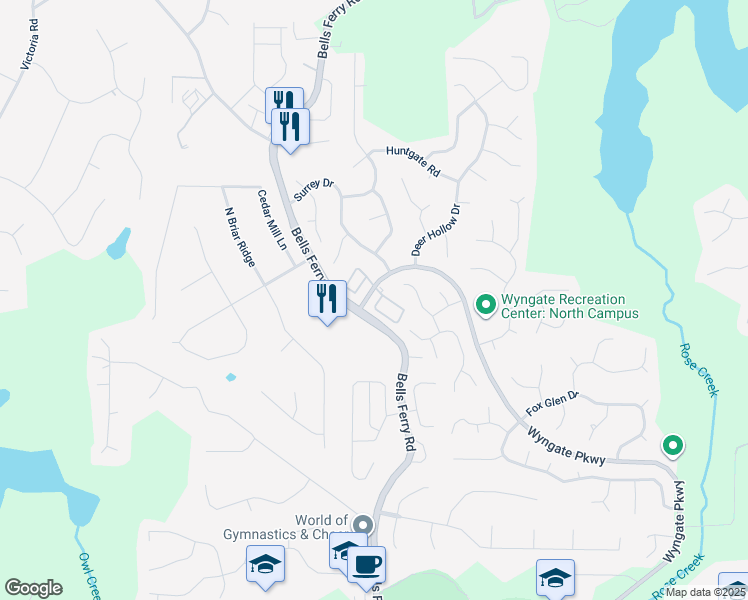 map of restaurants, bars, coffee shops, grocery stores, and more near 206 Rose Cottage Drive in Woodstock