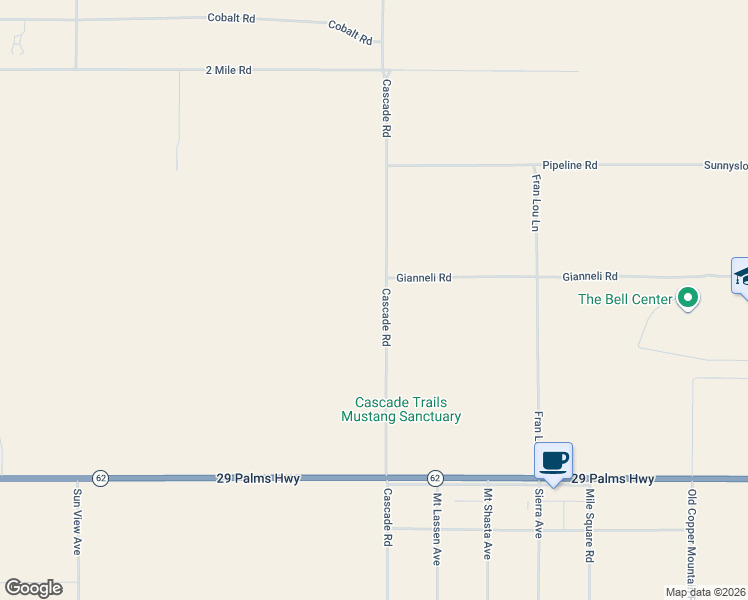 map of restaurants, bars, coffee shops, grocery stores, and more near in Twentynine Palms