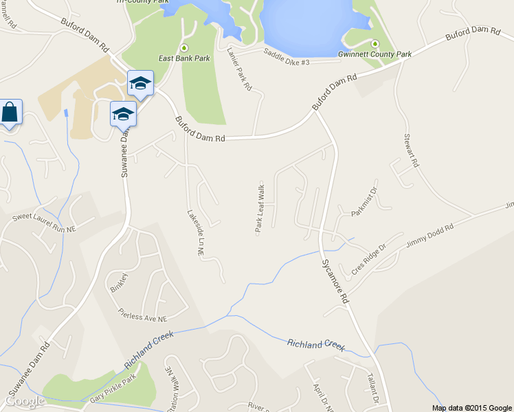 map of restaurants, bars, coffee shops, grocery stores, and more near 6158 Park Leaf Walk in Buford