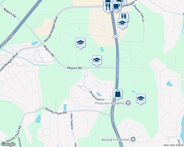 map of restaurants, bars, coffee shops, grocery stores, and more near in Cumming