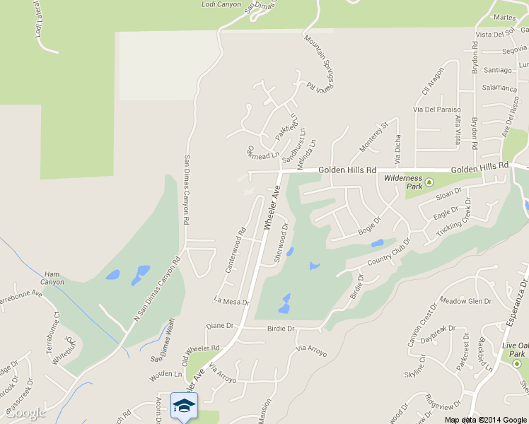 map of restaurants, bars, coffee shops, grocery stores, and more near 6941 Wheeler Avenue in La Verne