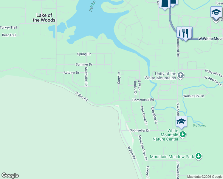 map of restaurants, bars, coffee shops, grocery stores, and more near 76 Willow Run in Lake of the Woods
