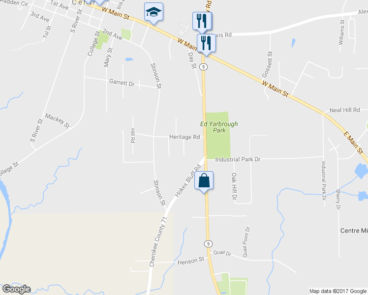 map of restaurants, bars, coffee shops, grocery stores, and more near 195 Progress Lane in Centre