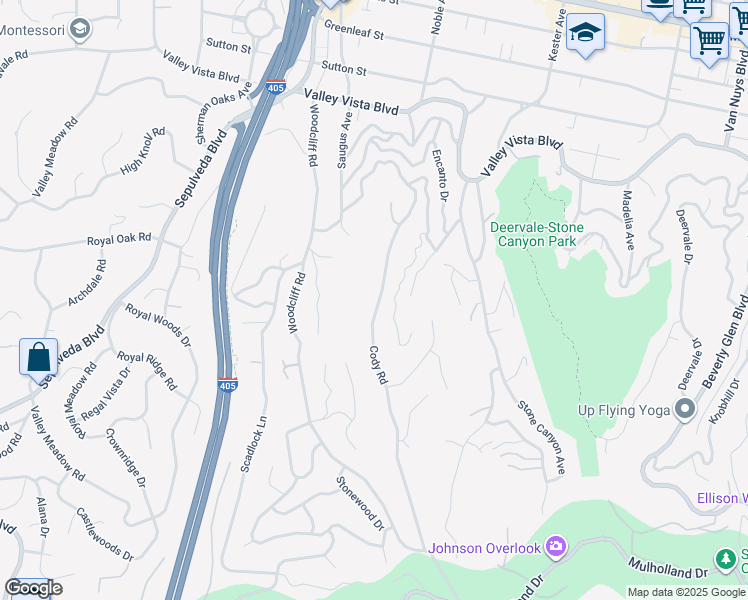 map of restaurants, bars, coffee shops, grocery stores, and more near 3921 Cody Road in Los Angeles