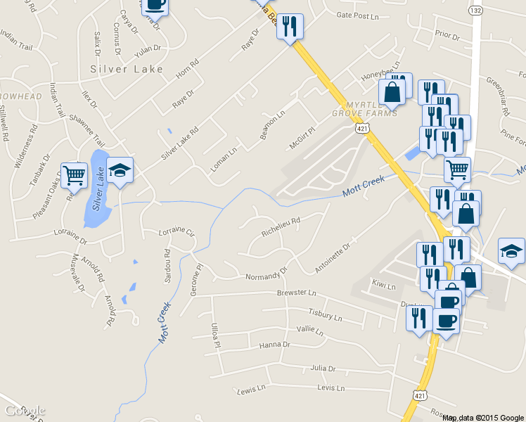map of restaurants, bars, coffee shops, grocery stores, and more near 502 Manet Road in Wilmington