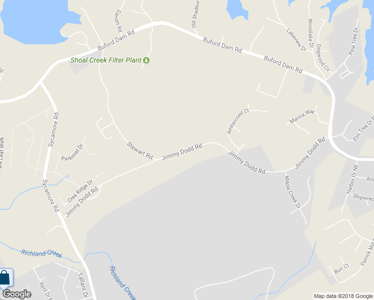 map of restaurants, bars, coffee shops, grocery stores, and more near Jimmy Dodd Road in Buford