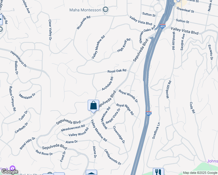 map of restaurants, bars, coffee shops, grocery stores, and more near 3936 Archdale Road in Los Angeles