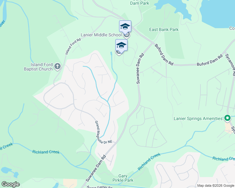 map of restaurants, bars, coffee shops, grocery stores, and more near 6469 Mobilis Court Northeast in Sugar Hill