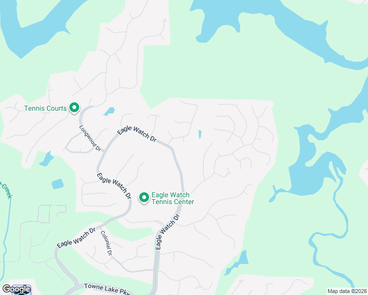 map of restaurants, bars, coffee shops, grocery stores, and more near 504 Hillshire Court in Woodstock