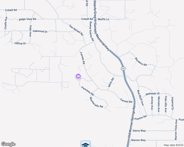 map of restaurants, bars, coffee shops, grocery stores, and more near 56958 Farrelo Court in Yucca Valley