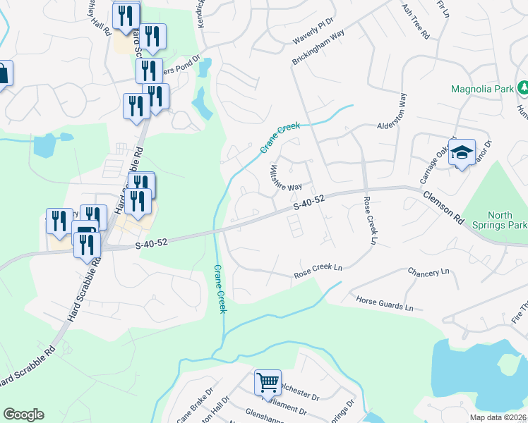 map of restaurants, bars, coffee shops, grocery stores, and more near 306 Markham Rise in Columbia