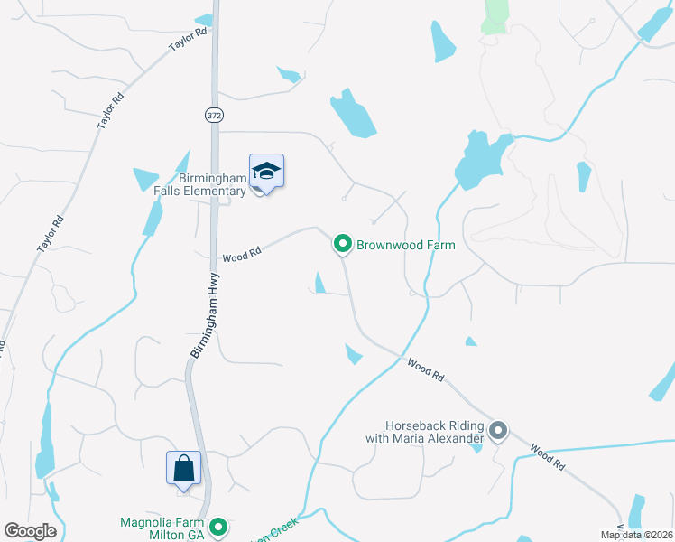 map of restaurants, bars, coffee shops, grocery stores, and more near 14750 Wood Road in Alpharetta