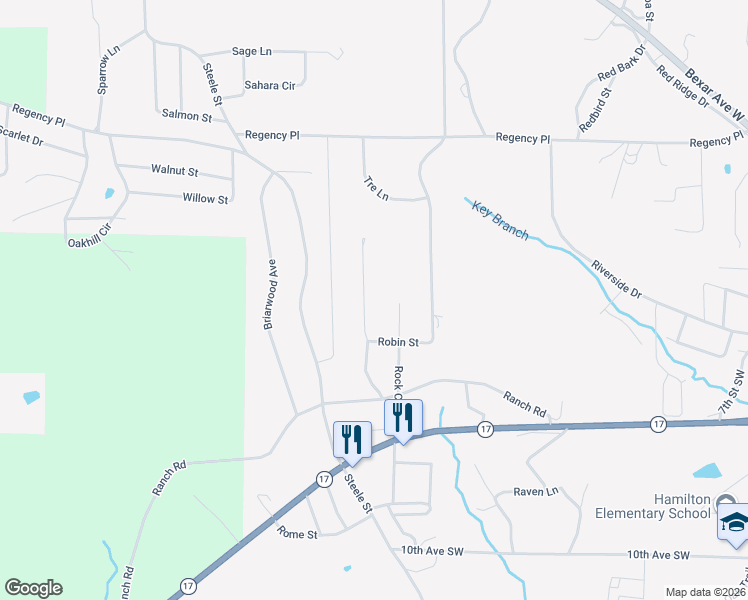 map of restaurants, bars, coffee shops, grocery stores, and more near 340 Rolling Rock Lane in Hamilton