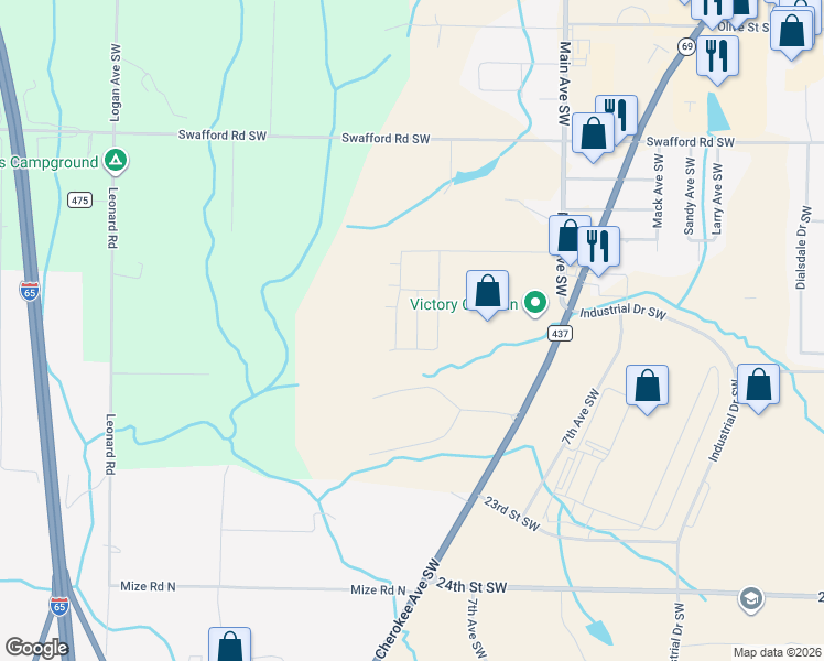 map of restaurants, bars, coffee shops, grocery stores, and more near in Cullman