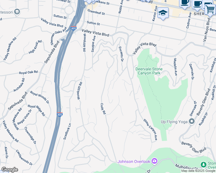 map of restaurants, bars, coffee shops, grocery stores, and more near 3947 Hopevale Drive in Los Angeles