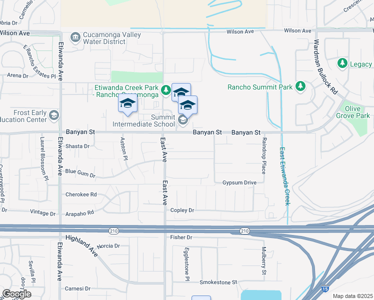 map of restaurants, bars, coffee shops, grocery stores, and more near 13388 Silver Sky Road in Rancho Cucamonga