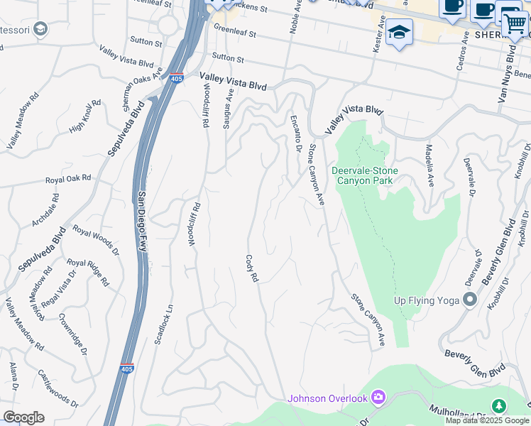 map of restaurants, bars, coffee shops, grocery stores, and more near 3947 Hopevale Drive in Los Angeles