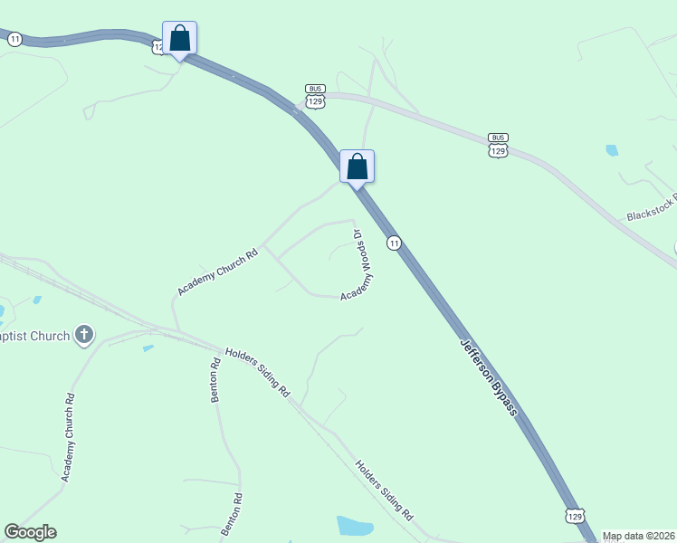 map of restaurants, bars, coffee shops, grocery stores, and more near 323 Academy Woods Drive in Jefferson