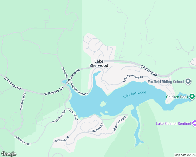 map of restaurants, bars, coffee shops, grocery stores, and more near 238 Lake Sherwood Drive in Westlake Village