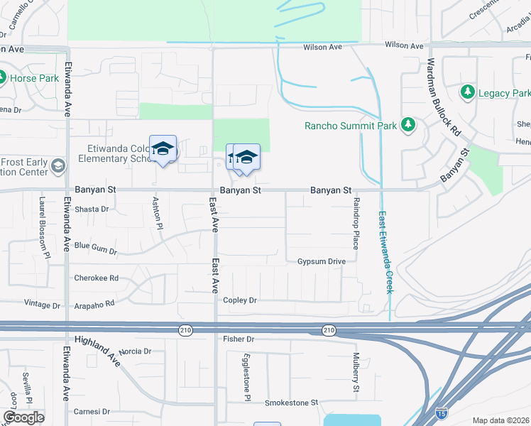 map of restaurants, bars, coffee shops, grocery stores, and more near 13428 Silver Sky Road in Rancho Cucamonga