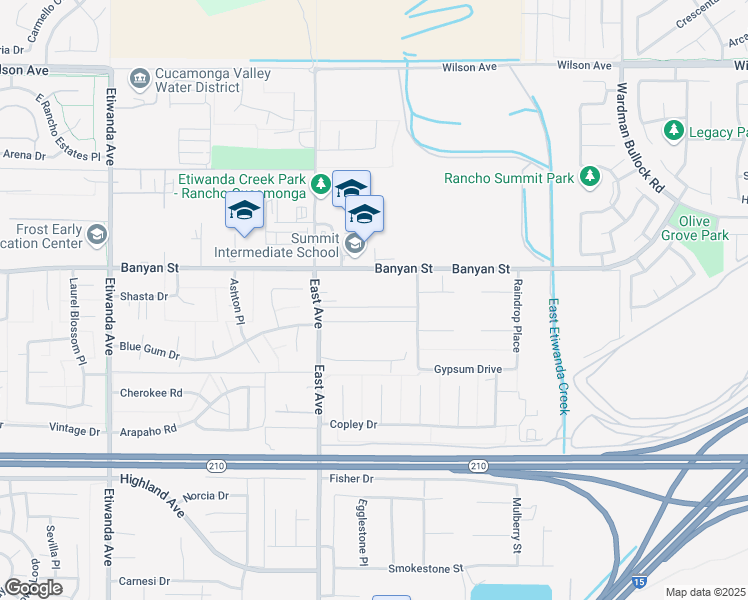 map of restaurants, bars, coffee shops, grocery stores, and more near 13388 Silver Sky Road in Rancho Cucamonga